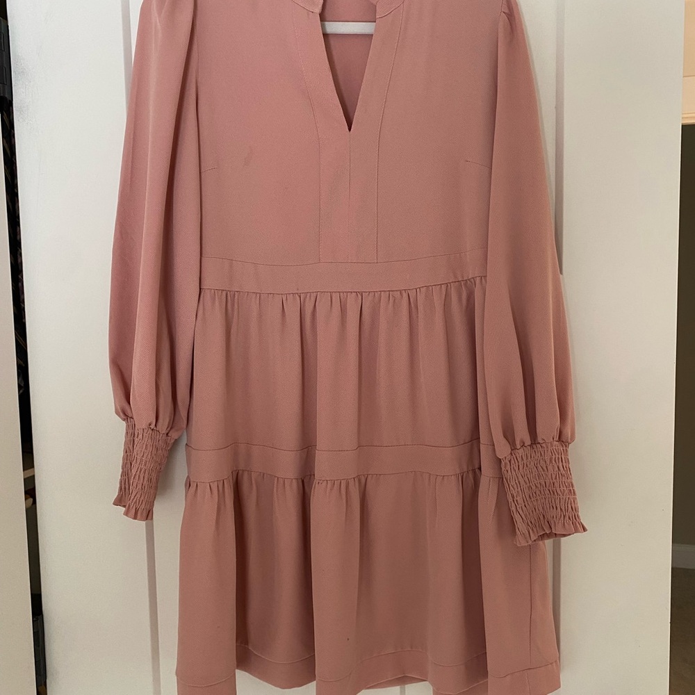 Elegant Mauve Long-Sleeve Dress